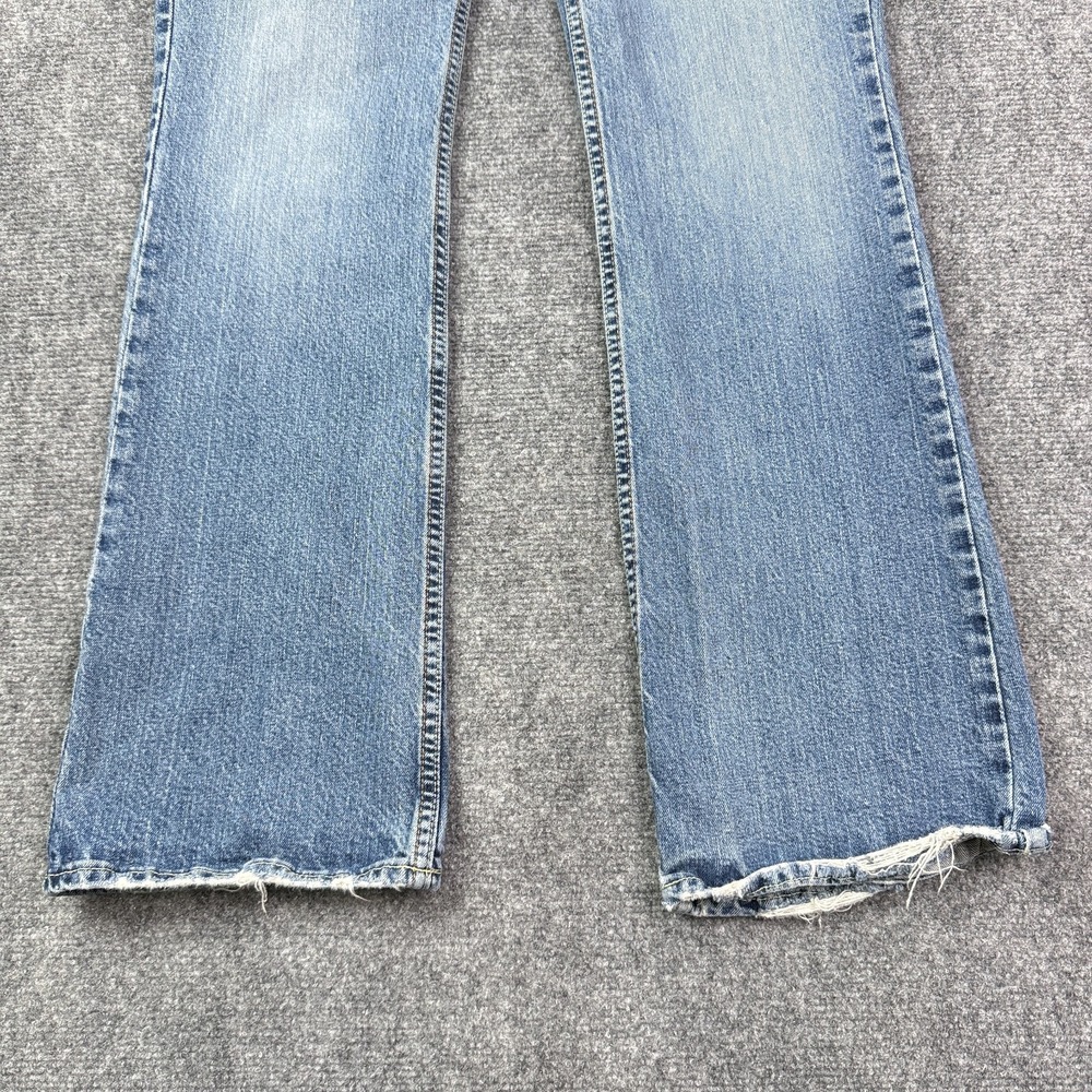 Vintage Old Navy Bootcut Jeans Sz 8 Mid Rise Stretch Below Waist Distressed Y2K - Picture 3 of 16